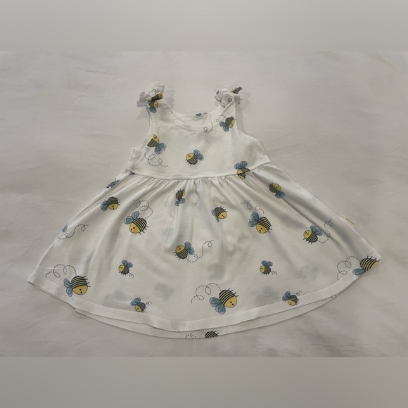 🐝 Cute white BEE dress by Pure Born in size 12 MONTHS! 100% Cotton and so cute - Picture 3 of 7